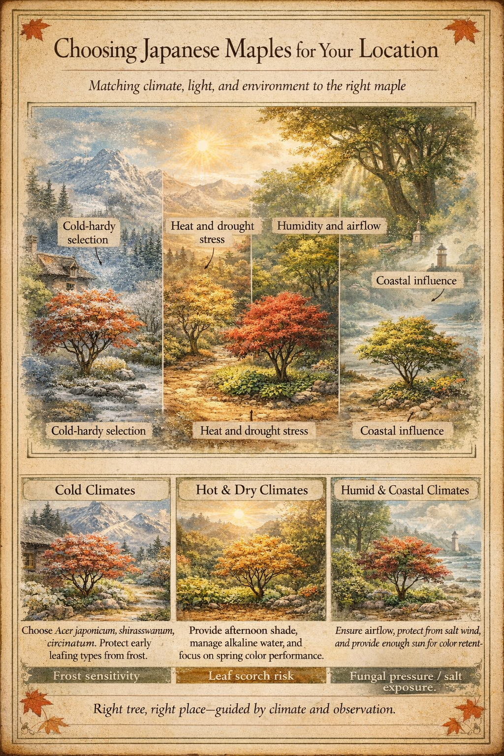 Infographic version 1 for Choosing the Best Maple for Your Location