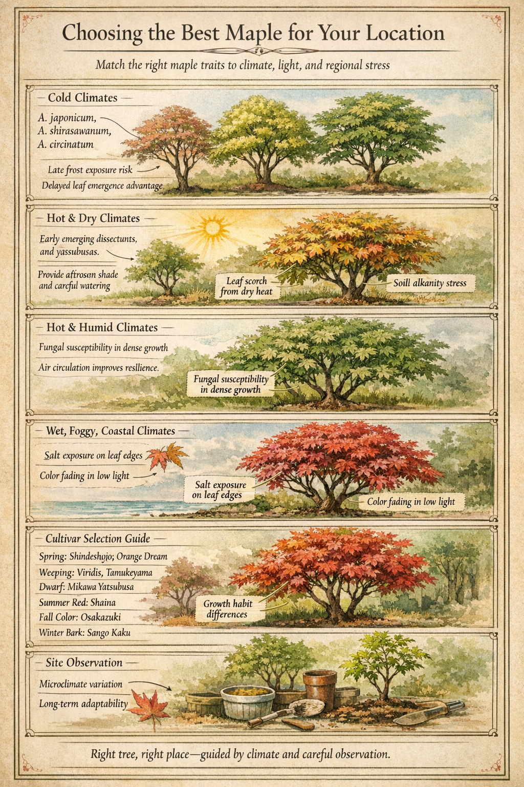 Infographic version 2 for Choosing the Best Maple for Your Location